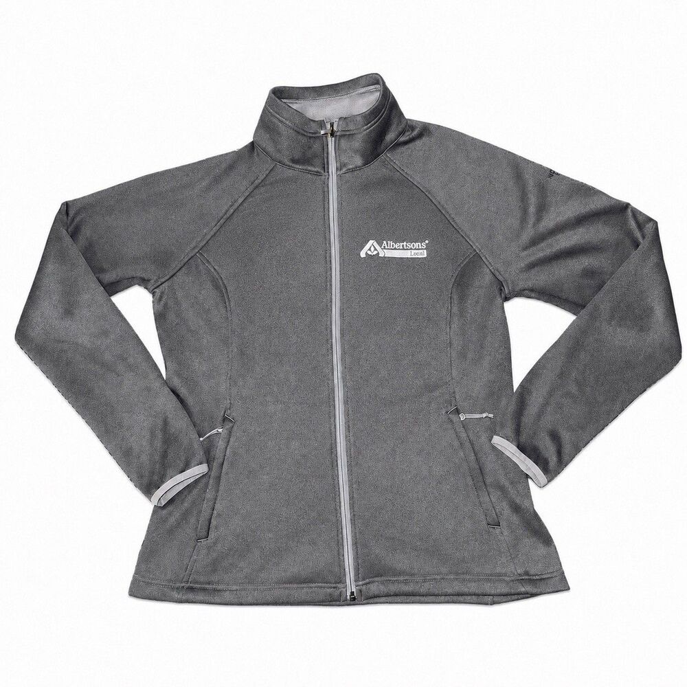 The North Face Womens L Gray Full Zip Stretch Fleece Jacket Logo - Picture 3 of 9